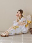 画像8: 【即日発送】アンニュイイエローフラワー浴衣 OBI-g-500-kj-5-MUS / HIMO-902-kj-2-MUS / HEKO-800-sb-5-WH / YA-577-kj-W / GETA-01-kj-3-IV /  [YMT] (8)