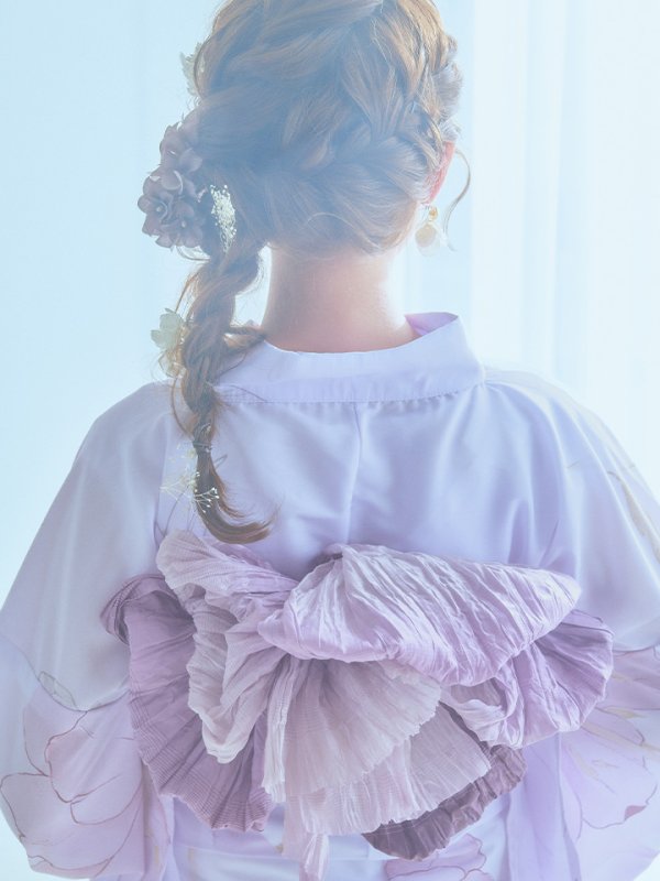 画像22: 【即日発送】アンティークパープルローズ浴衣【浴衣３点セット 浴衣/帯/下駄】[YMT] (22)