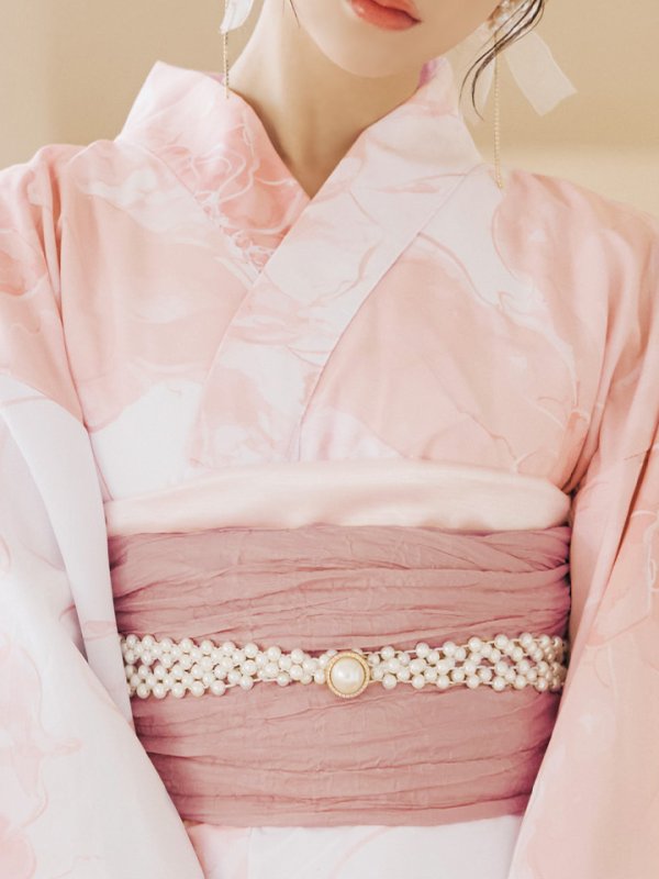 画像18: 【即日発送】ニュアンスピンクフラワー浴衣【浴衣３点セット 浴衣/帯/下駄】[YMT] (18)