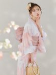 画像1: 【即日発送】ニュアンスピンクフラワー浴衣【浴衣３点セット 浴衣/帯/下駄】OBI-siwa-200-kj-8-P / HIMO-903-kj-W / HEKO-800-sb-4-P / YA-74-kn-LP / YA-1081-kj-IV / GETA-01-kj-7-P / [YMT] (1)
