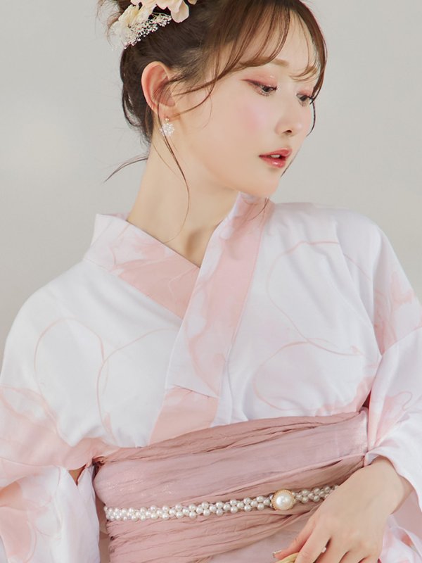 画像22: 【即日発送】ニュアンスピンクフラワー浴衣【浴衣３点セット 浴衣/帯/下駄】[YMT] (22)