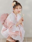 画像7: 【即日発送】ニュアンスピンクフラワー浴衣【浴衣３点セット 浴衣/帯/下駄】OBI-siwa-200-kj-8-P / HIMO-903-kj-W / HEKO-800-sb-4-P / YA-74-kn-LP / YA-1081-kj-IV / GETA-01-kj-7-P / [YMT] (7)
