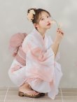 画像8: 【即日発送】ニュアンスピンクフラワー浴衣【浴衣３点セット 浴衣/帯/下駄】OBI-siwa-200-kj-8-P / HIMO-903-kj-W / HEKO-800-sb-4-P / YA-74-kn-LP / YA-1081-kj-IV / GETA-01-kj-7-P / [YMT] (8)