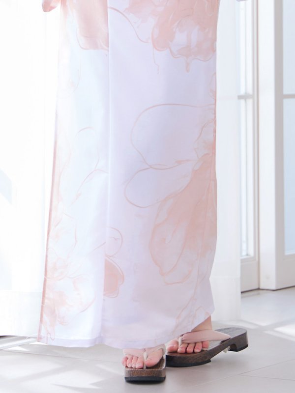 画像19: 【即日発送】ニュアンスピンクフラワー浴衣【浴衣３点セット 浴衣/帯/下駄】[OF04] (19)