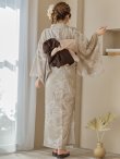 画像19: ニュアンスフラワーベージュ浴衣【浴衣３点セット 浴衣/帯/下駄】OBI-siwa-200-kj-9-BR / HIMO-900-yn-7-MOC / HEKO-800-sb-3-BR / YA-577-kj-W / GETA-01-kj-5-MOC/  [YMT] (19)