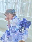 画像11: 【即日発送】水彩フラワーブルー浴衣 OBI-g-500-kj-10-BL / HIMO-900-yn-5-IV / HEKO-800-sb-5-WH / YA-948-kj-NV / GETA-01-kj-2-BL/ [YMT] (11)