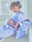 画像16: 【即日発送】水彩フラワーブルー浴衣 OBI-g-500-kj-10-BL / HIMO-900-yn-5-IV / HEKO-800-sb-5-WH / YA-948-kj-NV / GETA-01-kj-2-BL/ [YMT] (16)