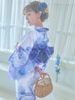 画像7: 【即日発送】水彩フラワーブルー浴衣 OBI-g-500-kj-10-BL / HIMO-900-yn-5-IV / HEKO-800-sb-5-WH / YA-948-kj-NV / GETA-01-kj-2-BL/ [YMT] (7)