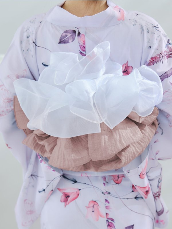 画像18: 【即日発送】【Riuコラボ】ボタニカルフラワーと蝶々の浴衣【浴衣３点セット 浴衣/帯/下駄】[yo/YMT] (18)