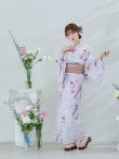 画像6: 【即日発送】【Riuコラボ】ボタニカルフラワーと蝶々の浴衣 OBI-lame-400-kj-4-DuP / HIMO-900-yn-5-IV / HEKO-800-sb-5-WH / YA-73-kn-MVPL / YA-953-kn-W / GETA-01-kj-7-P [yo/YMT] (6)