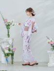 画像8: 【即日発送】【Riuコラボ】ボタニカルフラワーと蝶々の浴衣 OBI-lame-400-kj-4-DuP / HIMO-900-yn-5-IV / HEKO-800-sb-5-WH / YA-73-kn-MVPL / YA-953-kn-W / GETA-01-kj-7-P [yo/YMT] (8)