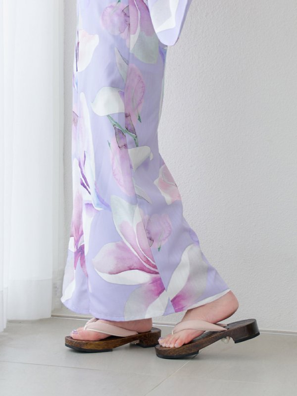 画像19: 【即日発送】【Riuコラボ】パープル地に咲く百合浴衣【浴衣３点セット 浴衣/帯/下駄】[yo/YMT] (19)
