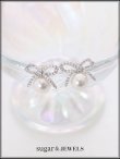 画像1: 【ピアス】ビジューリボンパールピアス【Fサイズ/1カラー】[OF02] (1)