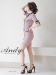 画像13: 【ANDY Fashion Press vol.14 掲載商品】バイカラー/ 五分袖/ 半袖/ 袖あり/ パイピング/ クロスリボン/ ボタン/ タイト/ ミニドレス/ キャバドレス[OF05] (13)