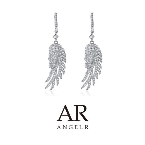 画像6: 【アクセサリー：ピアス】【ANGEL R】フェザーモチーフ/ ストーン/ シルバー/ ピアス[OF02-U] (6)