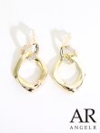 画像2: 【アクセサリー：ピアス】【ANGEL R/エンジェルアール】ウェーブデザインリングビジューピアス【OF02】 (2)