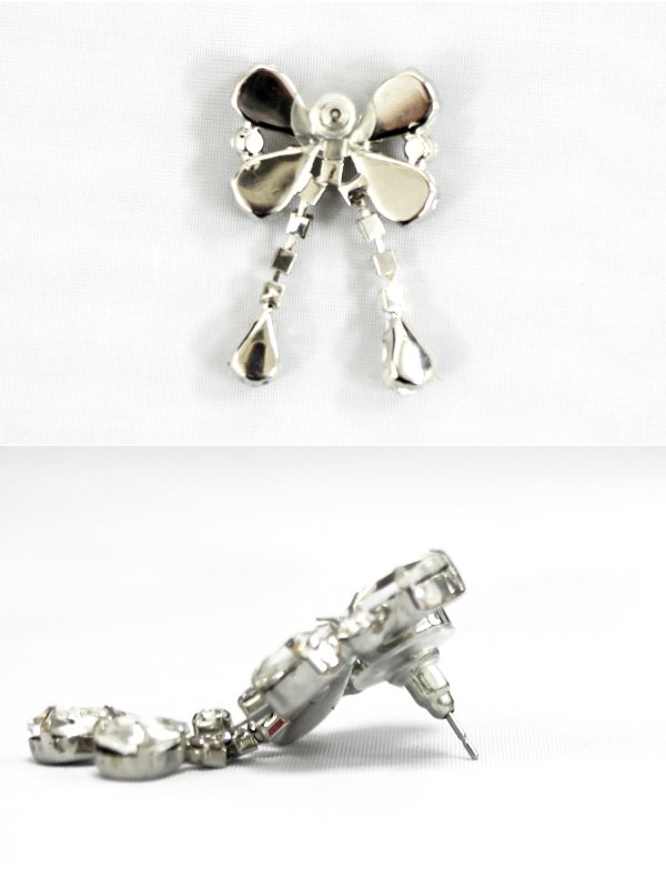 画像3: 【アクセサリー：ピアス】【ANGEL R/エンジェルアール】リボンモチーフビジューピアス[OF02] (3)