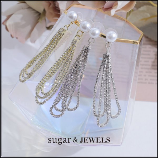 画像2: 【アクセサリー：ピアス】パール/ビジュー/ピアス【Fサイズ/2カラー】[OF02] (2)