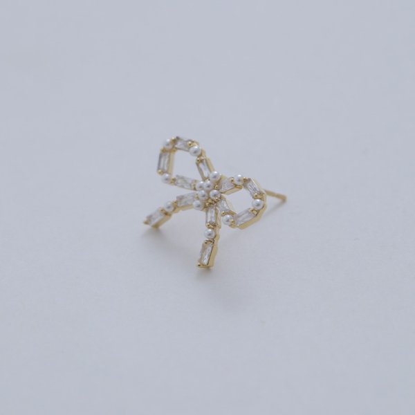 画像4: 【アクセサリー：ピアス】ビーズ/リボン/ゴールド/ピアス【Fサイズ/1カラー】[OF08]PI091 (4)