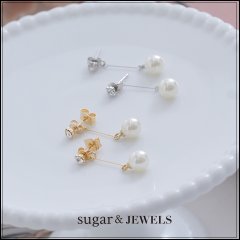 【アクセサリー：ピアス】パールストーンピアス