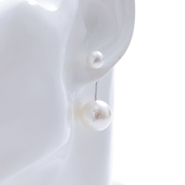 画像2: 【アクセサリー：ピアス】チェーンパールピアス【Fサイズ/1カラー】[OF08] (2)