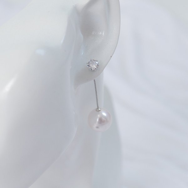 画像5: ビッグパールチェーンピアス【アクセサリー：ピアス】【Fサイズ/2カラー】[OF02] (5)