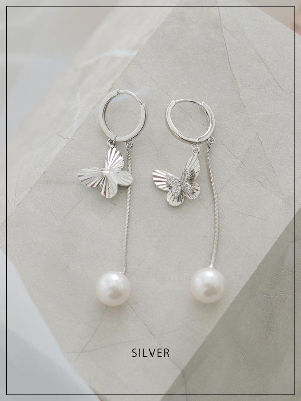 画像3: 【ピアス】バタフライパールロングピアス【Fサイズ/1カラー】[OF08] (3)