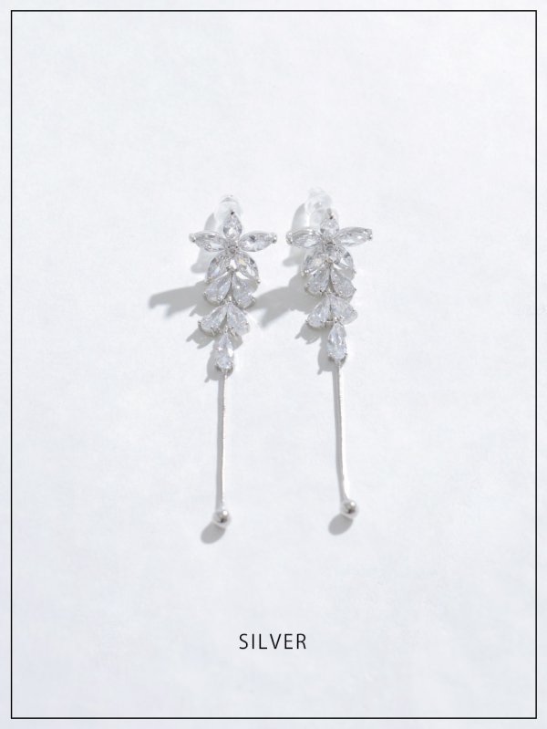 画像3: 【ピアス】フラワードロップビジューロングピアス【Fサイズ/2カラー】[OF02] (3)