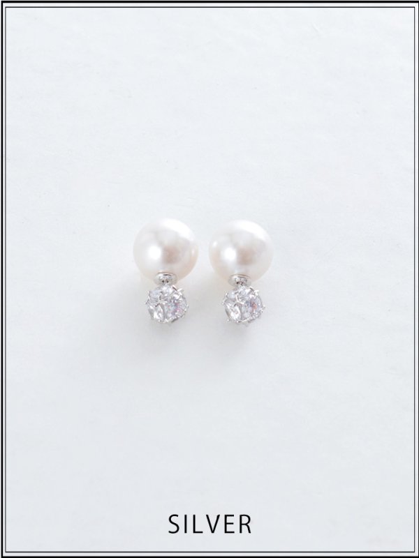 画像2: 【ピアス】大粒パールビジューピアス【Fサイズ/1カラー】[OF02] (2)