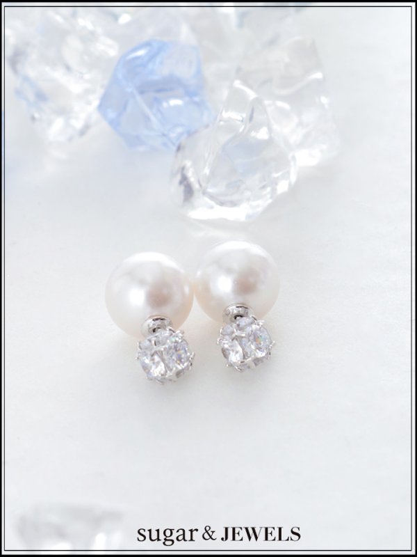 画像1: 【ピアス】大粒パールビジューピアス【Fサイズ/1カラー】[OF02] (1)