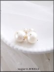 画像2: 【ピアス】ビジューダブルパールピアス【Fサイズ/1カラー】[OF02] (2)