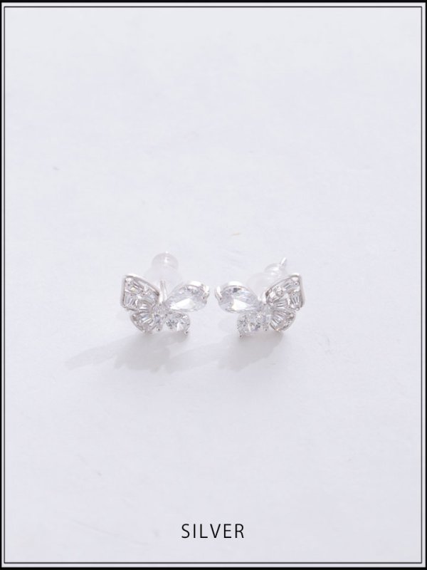 画像2: 【ピアス】アシンメトリーバタフライビジューピアス【Fサイズ/1カラー】[OF02] (2)