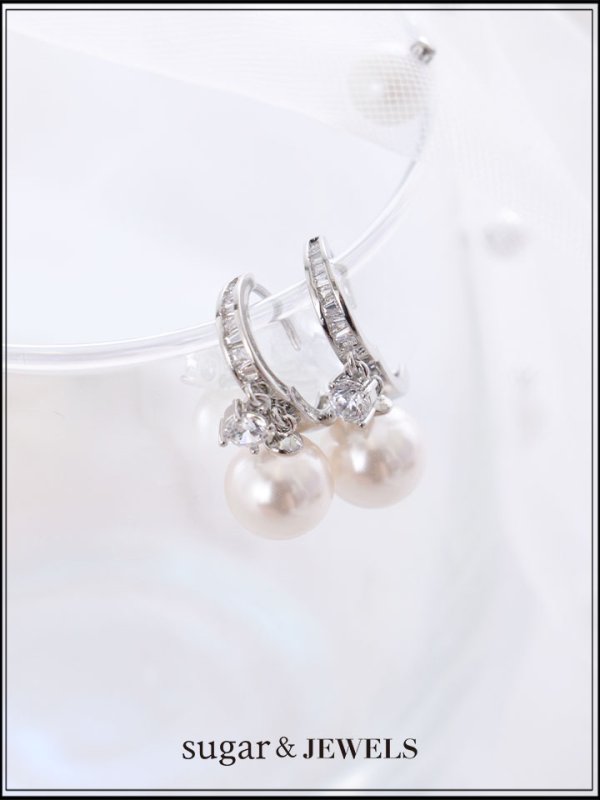 画像1: 【ピアス】パールビジューリングピアス【Fサイズ/1カラー】[OF02] (1)