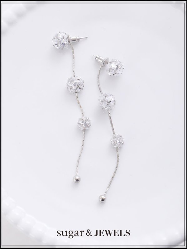 画像1: 【アクセサリー/ピアス】3連ビジューピアス【Fサイズ/1カラー】[OF02] 【YN】 (1)