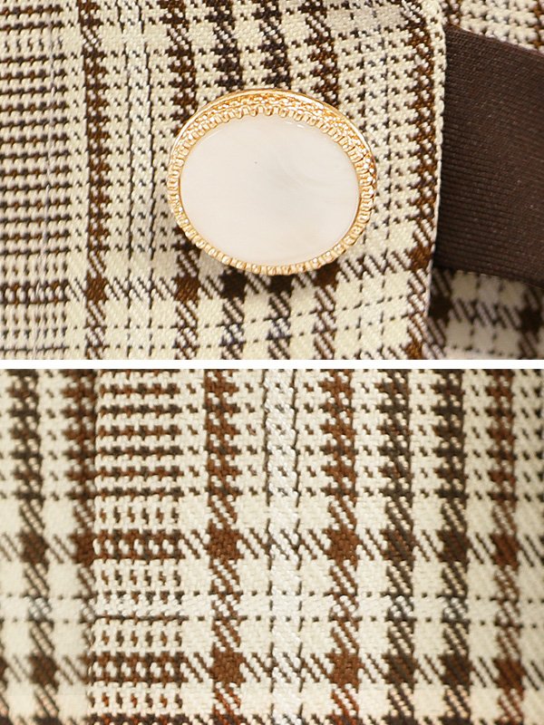 画像15: XSサイズあり【PURESS/ピュアレス】ダブルカラー/ ボタン/ リボン/ チェック/ フレア/ ミニドレス/ キャバドレス[OF5] (15)