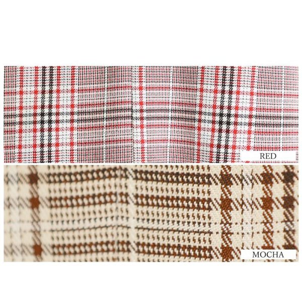 画像16: XSサイズあり【PURESS/ピュアレス】ダブルカラー/ ボタン/ リボン/ チェック/ フレア/ ミニドレス/ キャバドレス[OF5] (16)