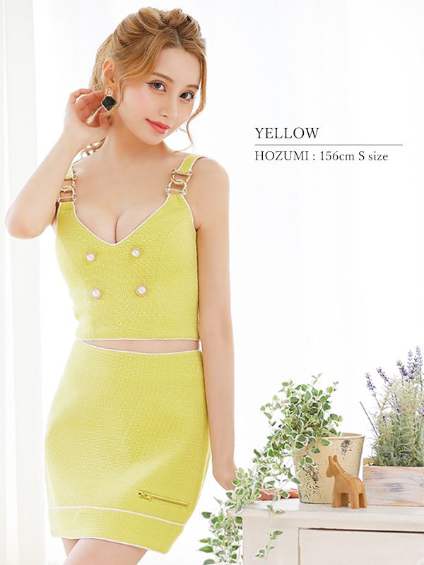 画像5: XSサイズあり【PURESS/ピュアレス】ショルダーバックル/ パールボタン/ ツイード/ セパレート/ タイト/ ミニドレス/ キャバドレス[OF5] (5)