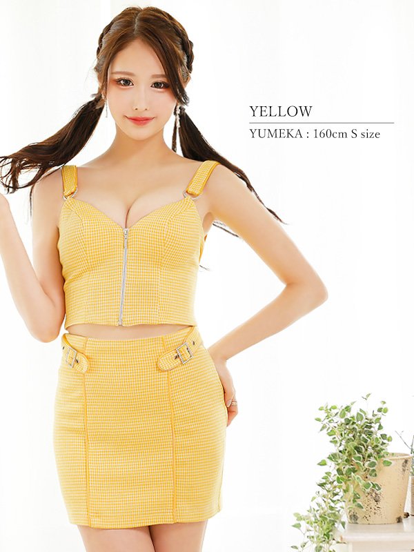 画像5: XSサイズあり【PURESS/ピュアレス】アッパーファスナー/ パールリボン/ チェック/ セパレート/ タイト/ ミニドレス/ キャバドレス[OF5] (5)