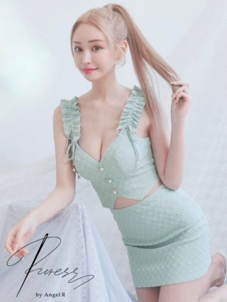 ビジューリボン✖️スパンコール刺繍ラグジュアリードレスM ANGEL R/エンジェルアール】フラワースパンコール/ ビジュー