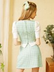 画像22: XSサイズあり【PURESS/ピュアレス】 ギンガムチェック/ パフスリーブ/ 半袖/ 袖あり/ セパレート/ 台形スカート/ マイクロミニ/ ミニドレス/ キャバドレス[OF5] (22)