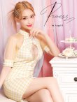 画像20: XSサイズあり【PURESS/ピュアレス】 フロントパールボタン/ シースルーメッシュショルダー/ 袖あり/ 五分袖/ チェック/ タイト/ ミニドレス/ キャバドレス[OF5] (20)