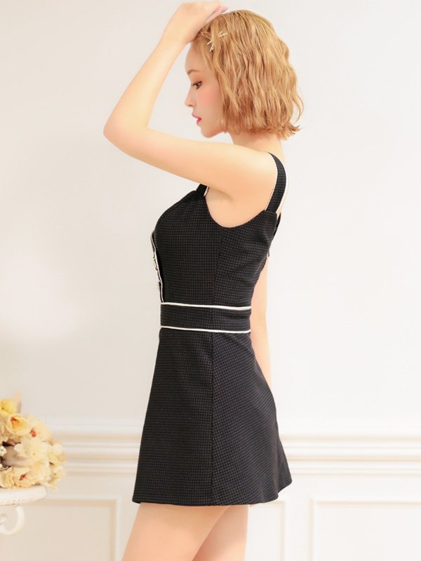 画像4: XSサイズあり【PURESS/ピュアレス】ビジューボタン/ パイピング/ ラップデザイン/ マイクロミニ/ ミニドレス/ キャバドレス[OF5] (4)