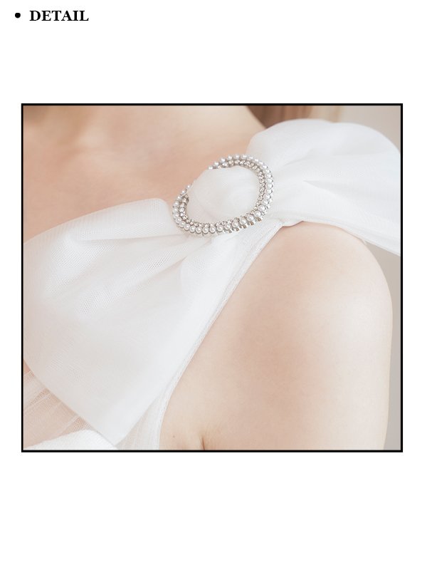 画像17: XSサイズあり【PURESS/ピュアレス】アシンメトリー / ショルダーリボン / パールチェーン / ビジュー / フレア / マイクロミニ/ ミニドレス/ キャバドレス[OF5] (17)