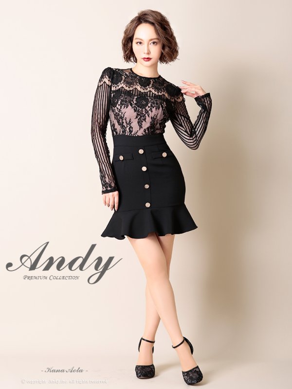 画像2: 【Andy ANDY Fashion Press 07 COLLECTION 02】シアー/ フリルデザイン/長袖/ ロングスリーブ/ タイト/ ミニドレス/ キャバドレス[OF05] (2)