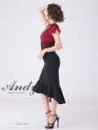 画像11: 【ANDY/アンディ】マーメイド/ショルダーリボン/ バイカラー/ ノースリーブ/ 裾フリル/ テールカット/ ミディアム丈/ キャバドレス[FB03] (11)