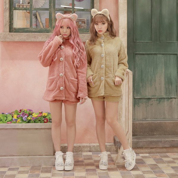 画像2: さくりなちゃんコラボふわもこベア【ハロウィンコスプレ4点セット】【Fサイズ/2カラー】[HC03] (2)