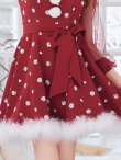 画像6: 【即日発送！】【サンタコス 4点セット】【XS-XLサイズ/1カラー】チュールロングスリーブハイネックサンタ[YMT] (6)