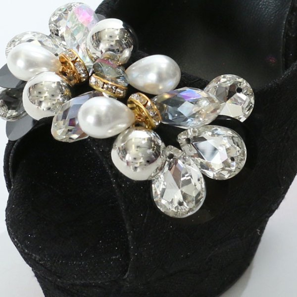 画像11: 【35-39サイズ/3カラー】レースビジューオープントゥパンプス[OF02] (11)