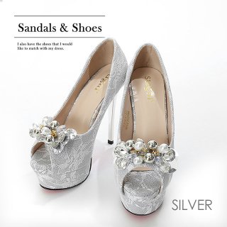 ビジューオープントゥストラップサンダル【35-39サイズ/3カラー