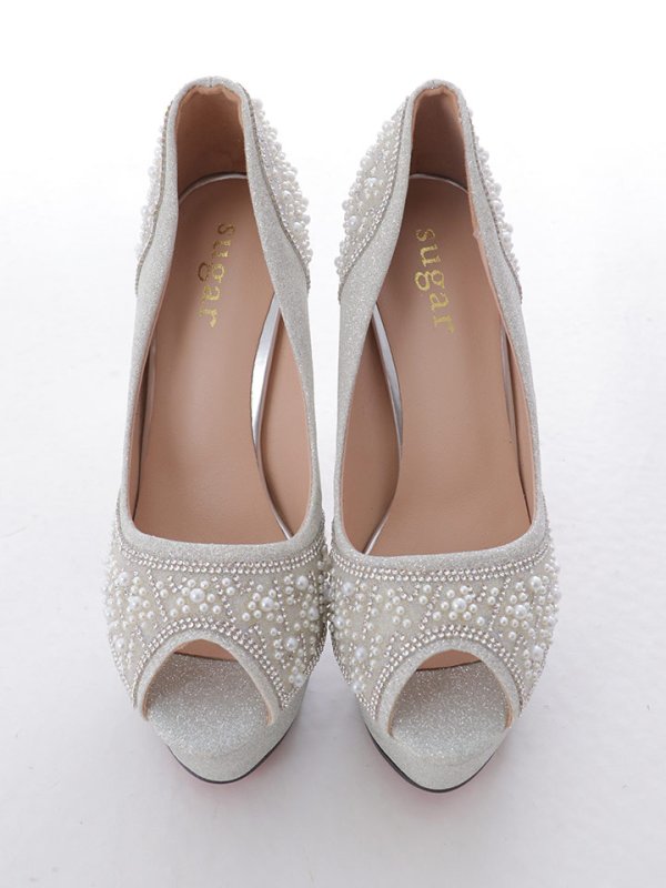 画像4: 【サンダル】パールビジューグリッターサンダル【35-39サイズ/1カラー】【YN】【1カラー】[OF02] (4)